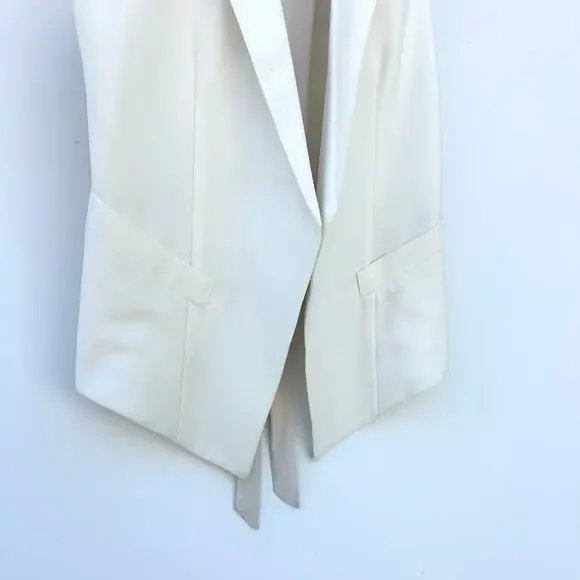 Mason Tailored White Ivory Vest Waistcoat 6 Sleeveless Quiet Luxury Menswear - Picture 6 of 9